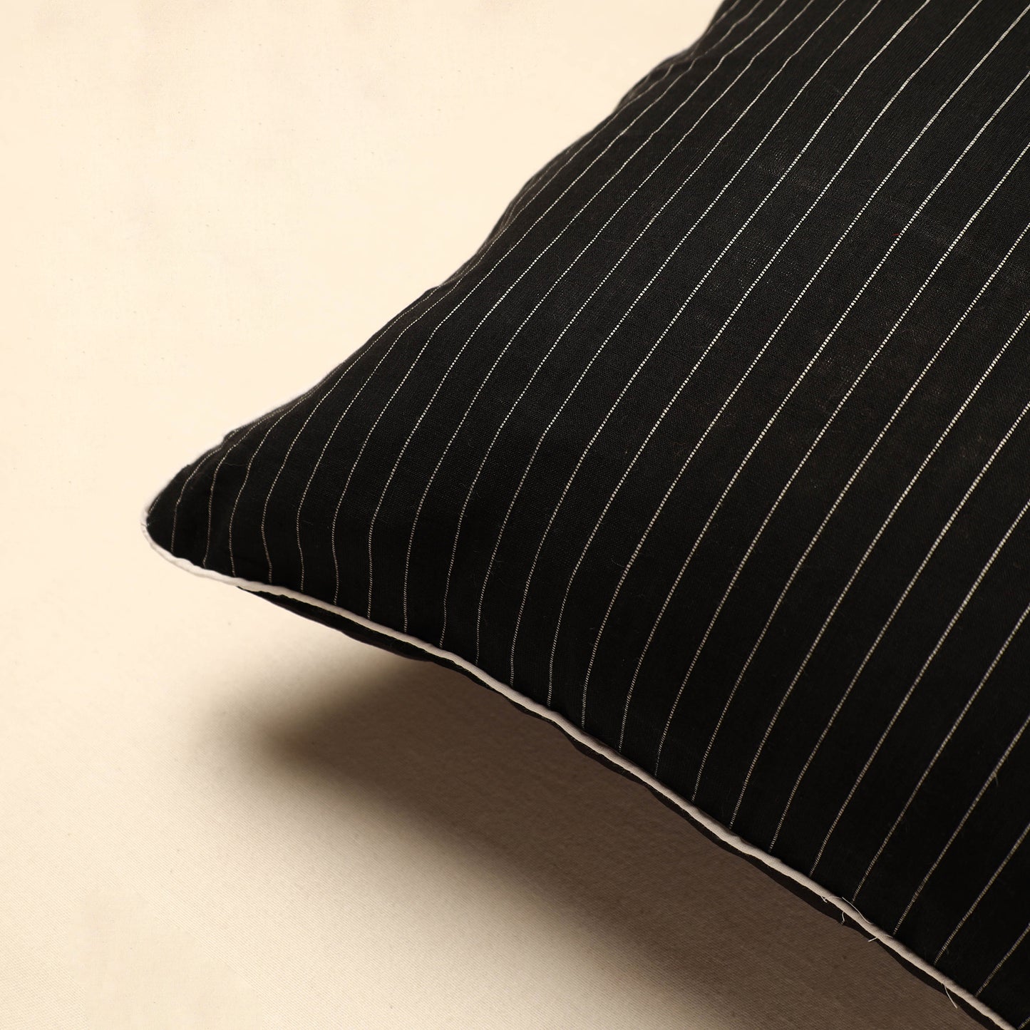 Black - Jacquard Cotton Cushion Cover (16 x 16 in)