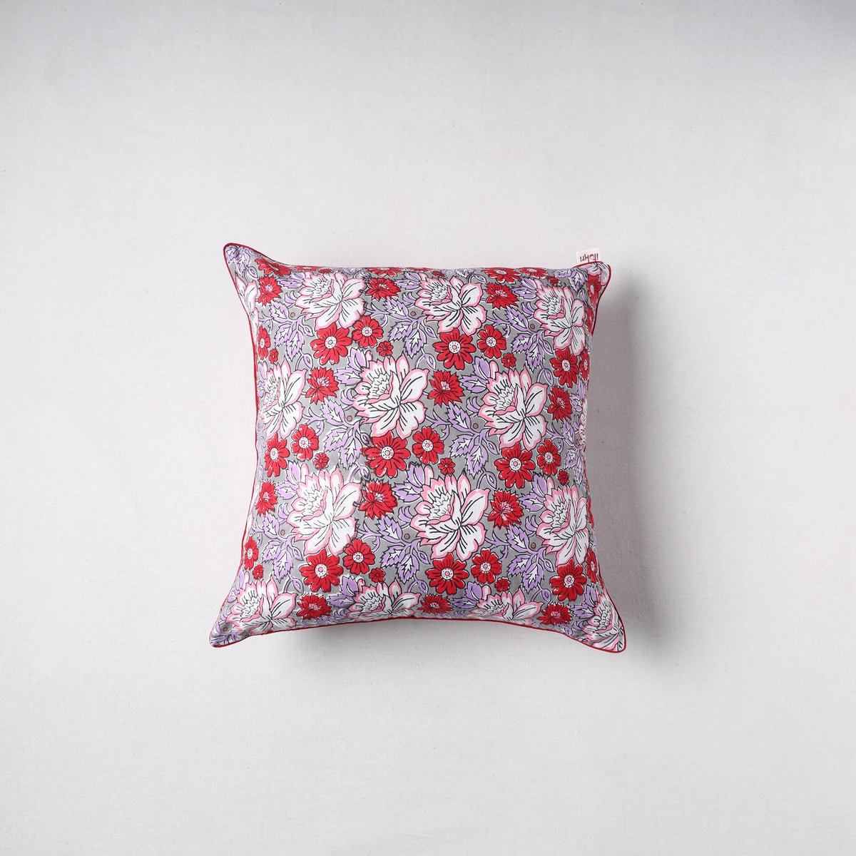 Sanganeri Floral Print Cushion Cover (16 x 16 in) 20