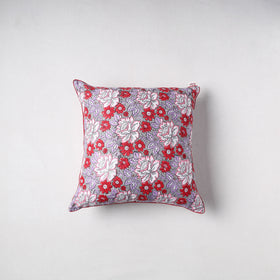 Sanganeri Floral Print Cushion Cover (16 x 16 in) 20