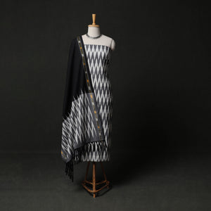 Pochampally Ikat Weave 3pc Cotton Unstitched Dress Material Suit Set 15