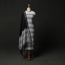 Pochampally Ikat Weave 3pc Cotton Unstitched Dress Material Suit Set 15