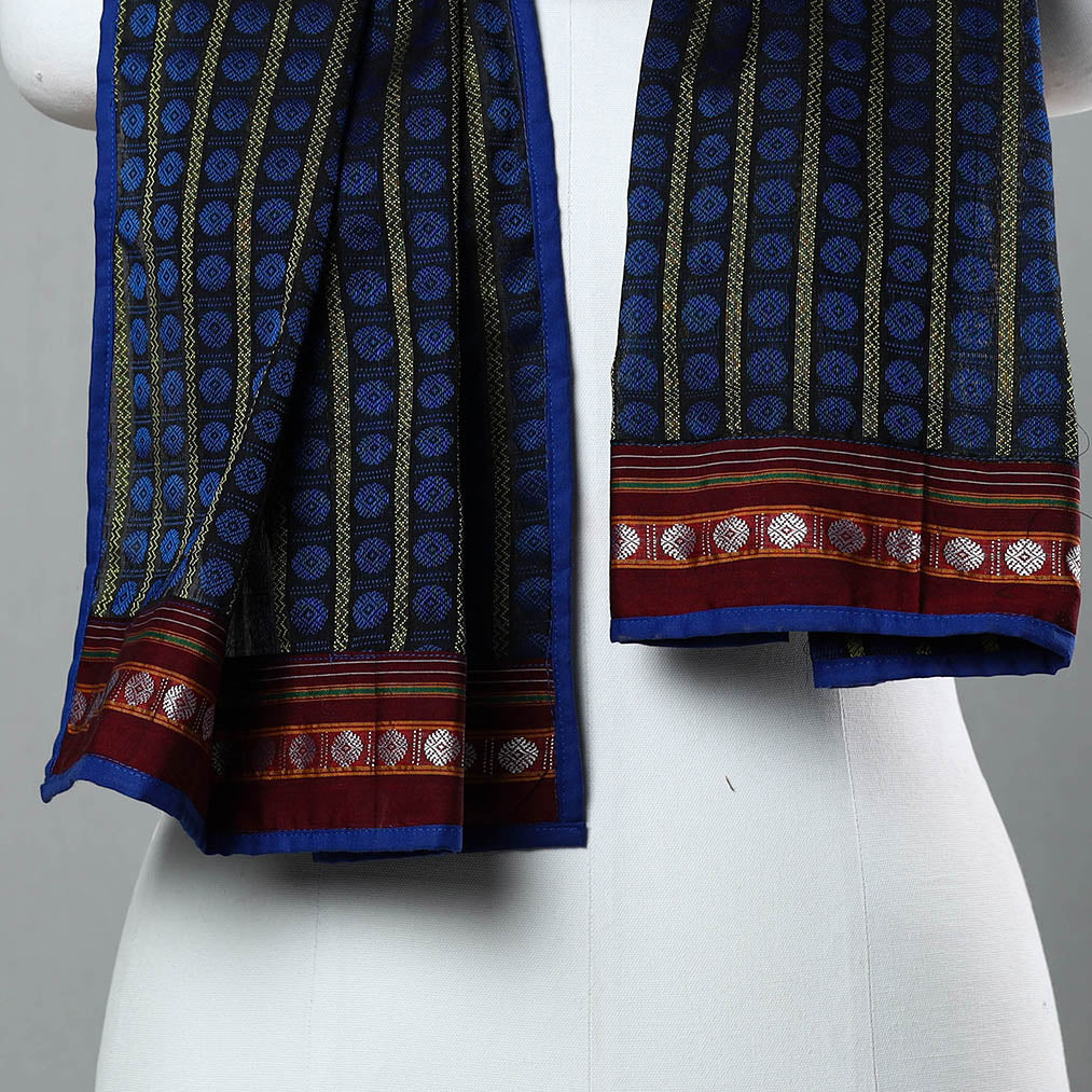 Blue - Cotton Khun Weave Stole 14