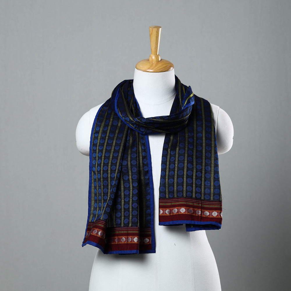 Blue - Cotton Khun Weave Stole 14