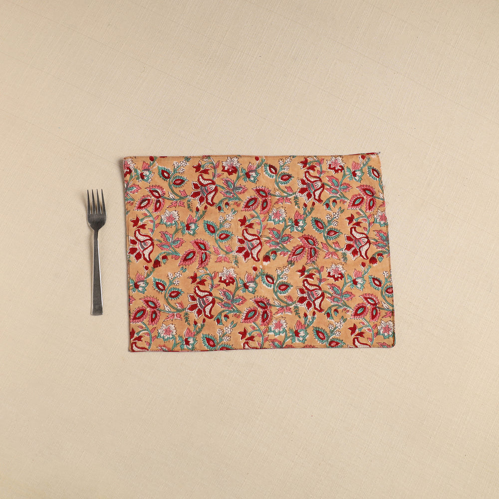 Floral Print Cotton Reversible Table Mat 25