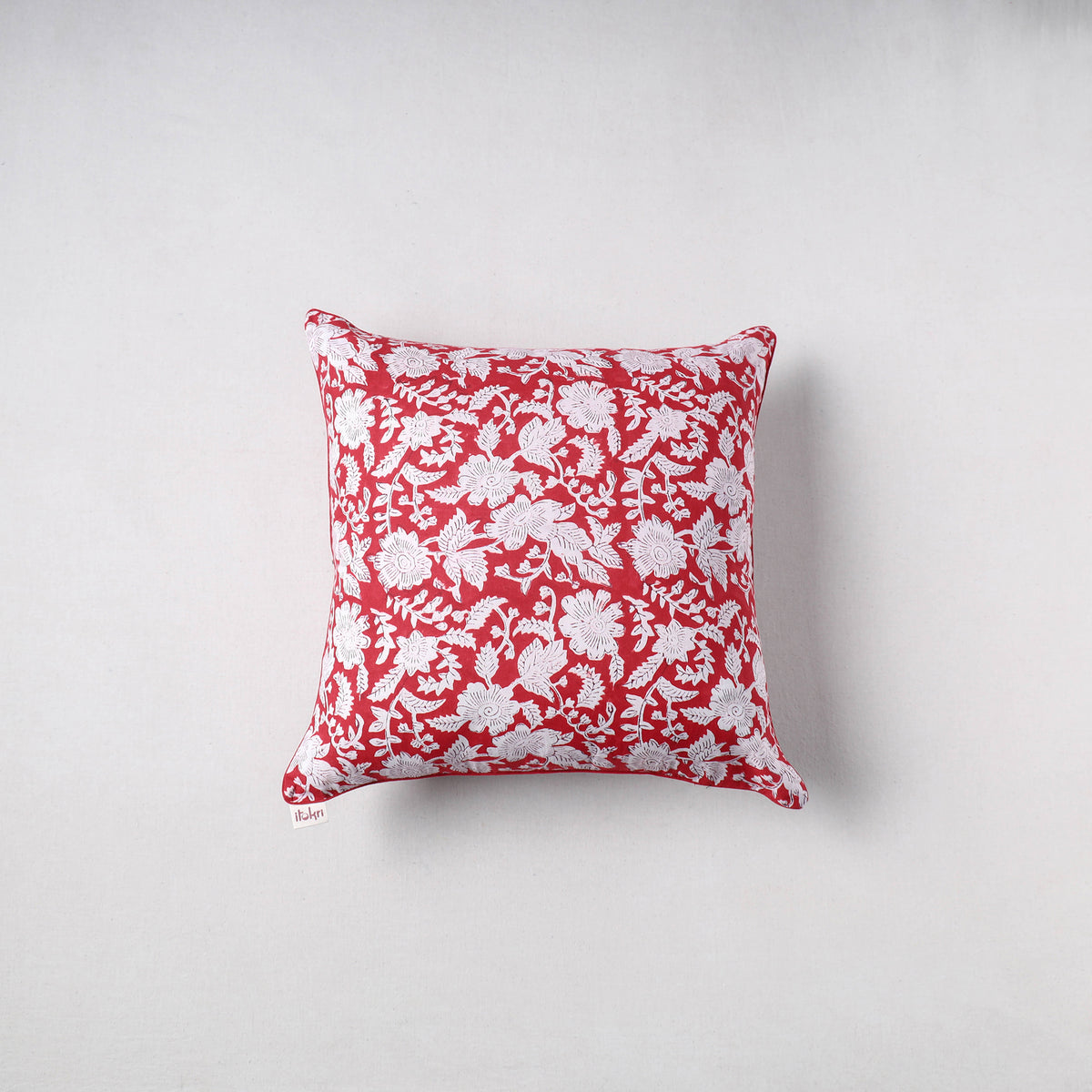 Sanganeri Floral Print Cushion Cover (16 x 16 in) 22