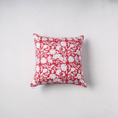 Sanganeri Floral Print Cushion Cover (16 x 16 in) 22