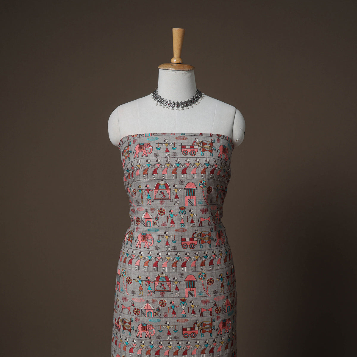Woolen Heavy Embroidered Unstitched Dress Material: Kurta, Bottom & Dupatta 42