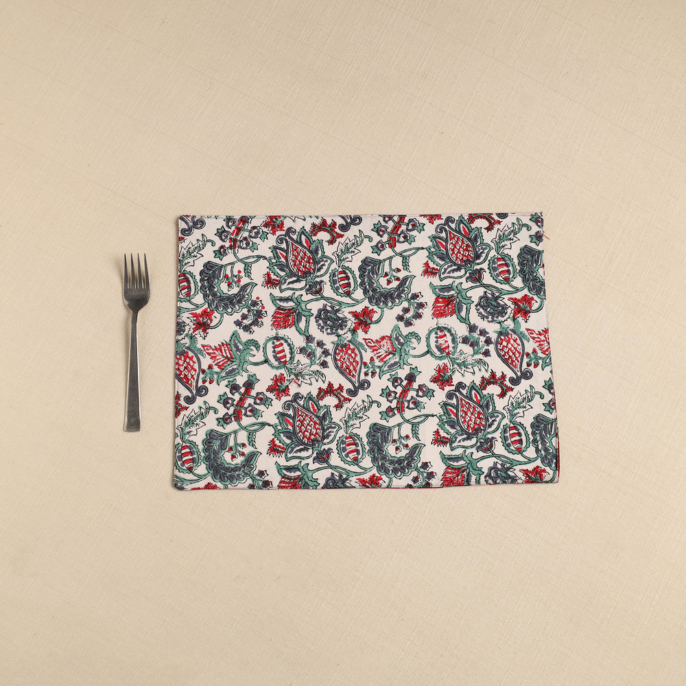 Floral Print Cotton Reversible Table Mat 26