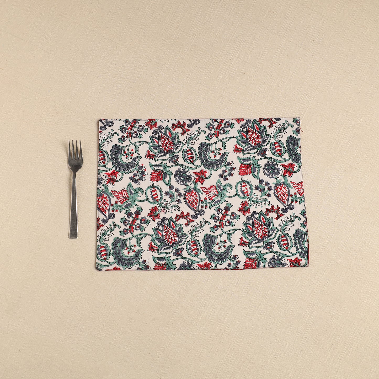 Floral Print Cotton Reversible Table Mat 26