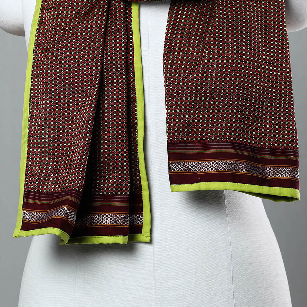 Red - Cotton Khun Weave Stole 06