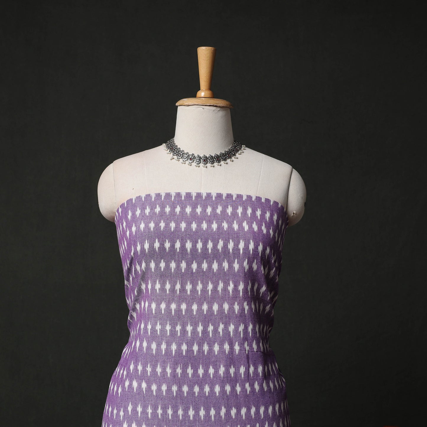 Pochampally Ikat Weave 3pc Cotton Unstitched Dress Material Suit Set 17