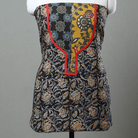 Black - kalamkari cotton unstitched kurta material