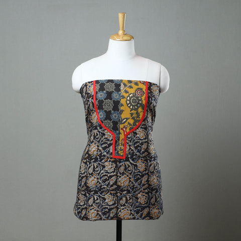 Black - kalamkari cotton unstitched kurta material