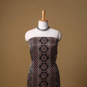 Ajrakh Hand Block Print Natural Dyed Modal Silk Unstitched Kurta Material (2.5M) 16