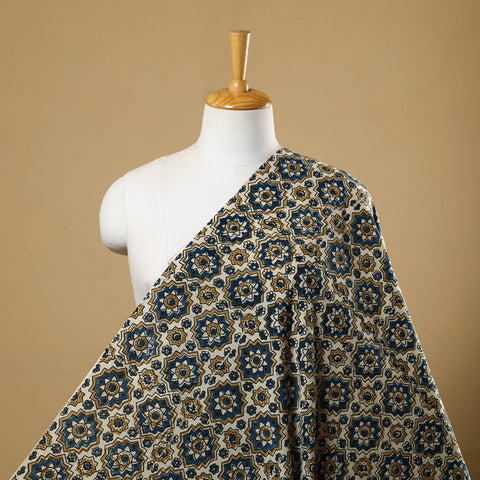  Multicolor Block Print Cotton Natural Dyed Ajrakh Fabric