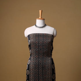 Ajrakh hand block print natural dyed modal silk unstitched