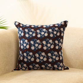 Blue - cotton bagru cushion cover 15 - handcrafted