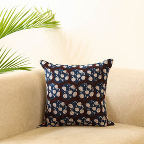 Blue - cotton bagru cushion cover 15 - handcrafted