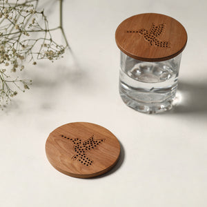 Hand Carved Loquat Wood Coasters (Set of 2) 52
