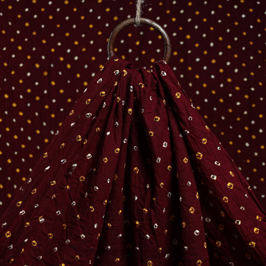 Maroon - Kutch Bandhani Tie-Dye Cotton Fabric 10