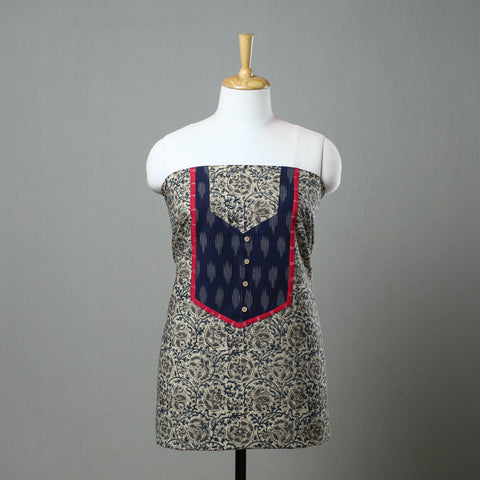  Beige Kalamkari Kurta Material Online in India