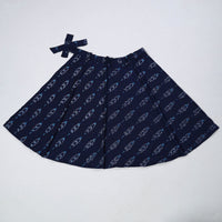 Blue - Pochampally Ikat Cotton Wrap Around Skirt 05