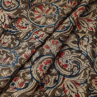 Brown - Natural Dyed Block Print Cotton Kalamkari Fabric 17