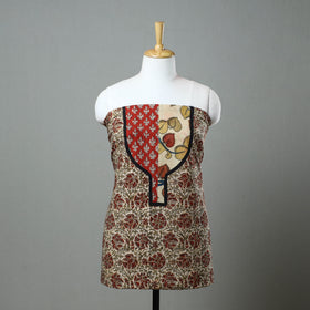 Beige - kalamkari cotton unstitched kurta material