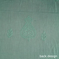 Green - Hand Embroidery Mul Cotton Chikankari Kurta Material - (3.1m) 63