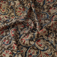 Brown - Natural Dyed Block Print Cotton Kalamkari Fabric 17