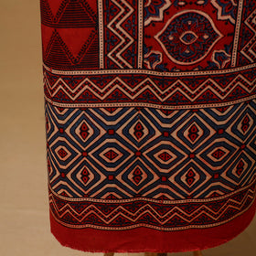Ajrakh Hand Block Print Natural Dyed Modal Silk Unstitched Dress Material: Kurta with Dupatta 18