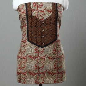 Red - kalamkari cotton unstitched kurta material