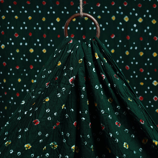 Green - Kutch Bandhani Tie-Dye Cotton Fabric 19