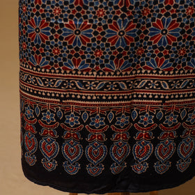 Ajrakh Hand Block Print Natural Dyed Modal Silk Unstitched Dress Material: Kurta with Dupatta 19
