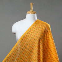 Yellow - Sico Silk Cotton Handwoven Pochampally Ikat Fabric 12