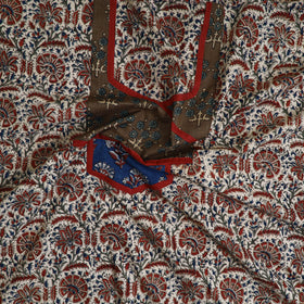  Beige Kalamkari Kurta Material Online in India