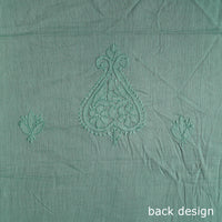 Green - Hand Embroidery Mul Cotton Chikankari Kurta Material - (3.1m) 65