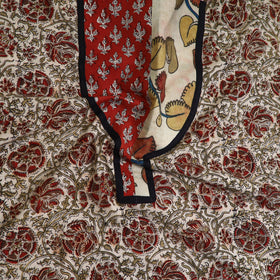 Beige - kalamkari cotton unstitched kurta material