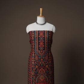 Black - Woolen Digital Print Unstitched Dress Material: Kurta & Bottom 47