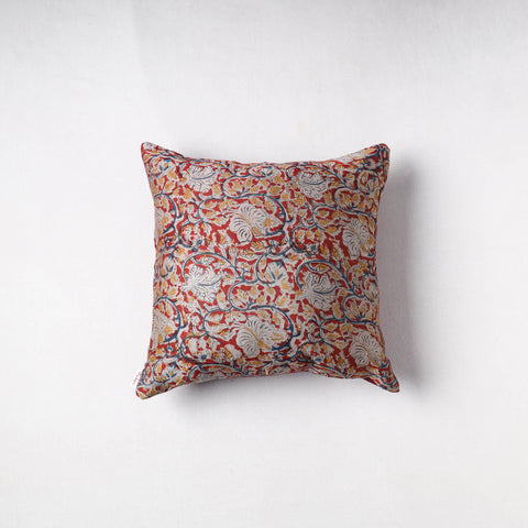 Kalamkari Print Chanderi Silk Cushion Cover (16 x 16 in) 31