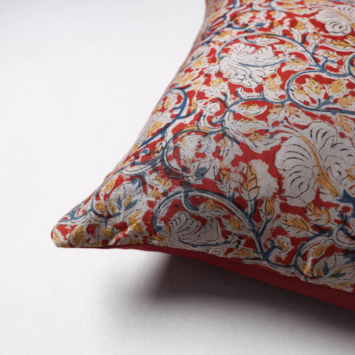 Kalamkari Print Chanderi Silk Cushion Cover (16 x 16 in) 31