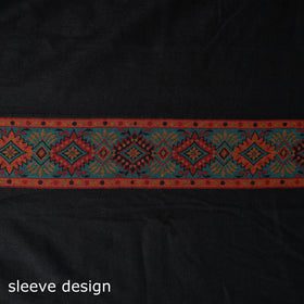 Black - Woolen Digital Print Unstitched Dress Material: Kurta & Bottom 47