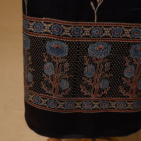 Ajrakh Hand Block Print Natural Dyed Modal Silk Unstitched Dress Material: Kurta with Dupatta 21