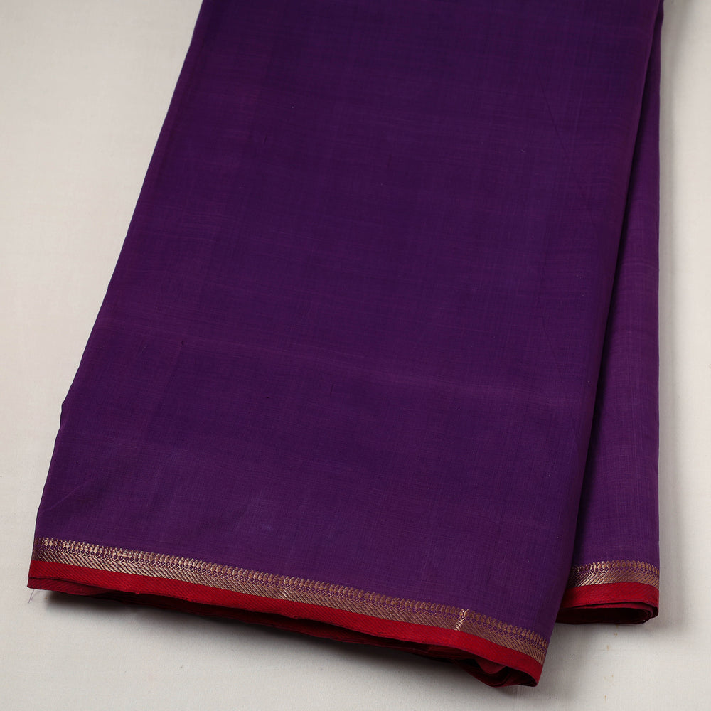 Blue - Handloom Mangalagiri Cotton Fabric with Zari Border 01