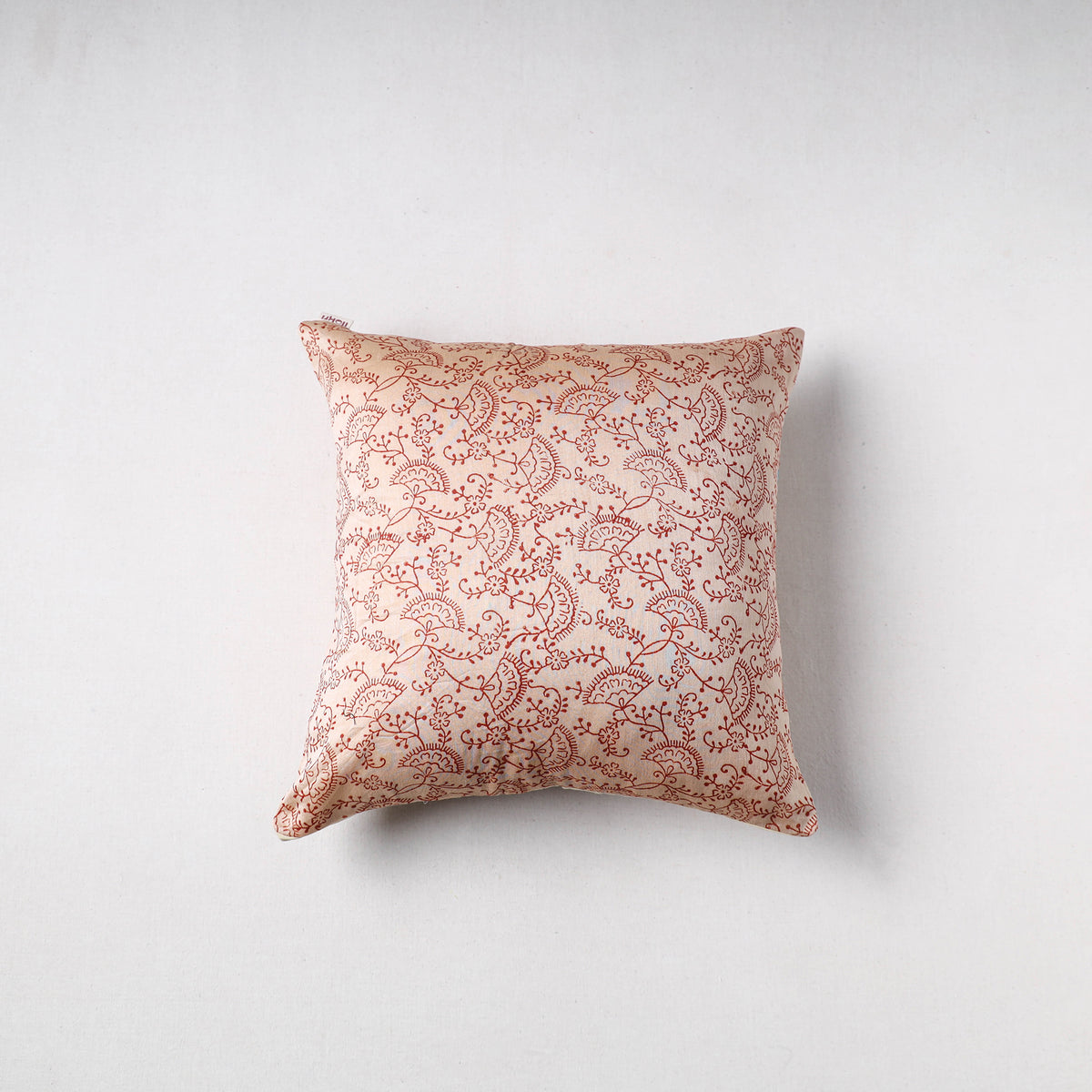 Kalamkari Print Chanderi Silk Cushion Cover (16 x 16 in) 32