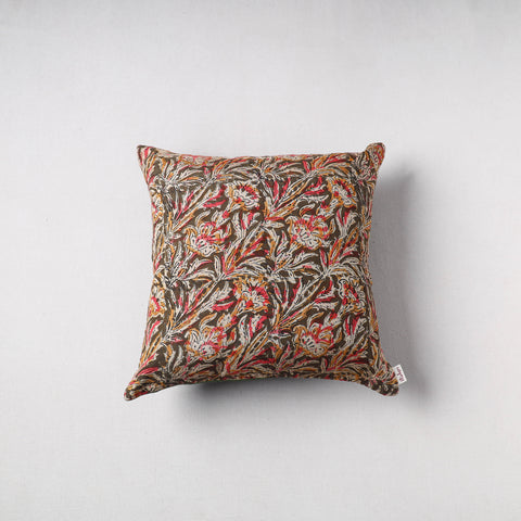 Kalamkari print chanderi silk cushion cover (16 x 16 in) 33