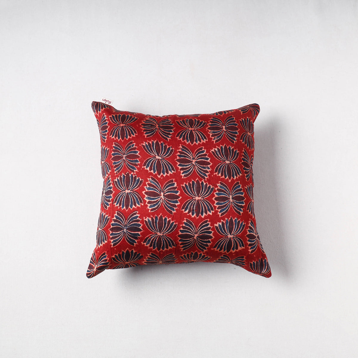 Bagru Print Chanderi Silk Cushion Cover (16 x 16 in) 34