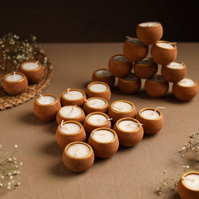 Handmade Terracotta Ball Candle (Set of 25)