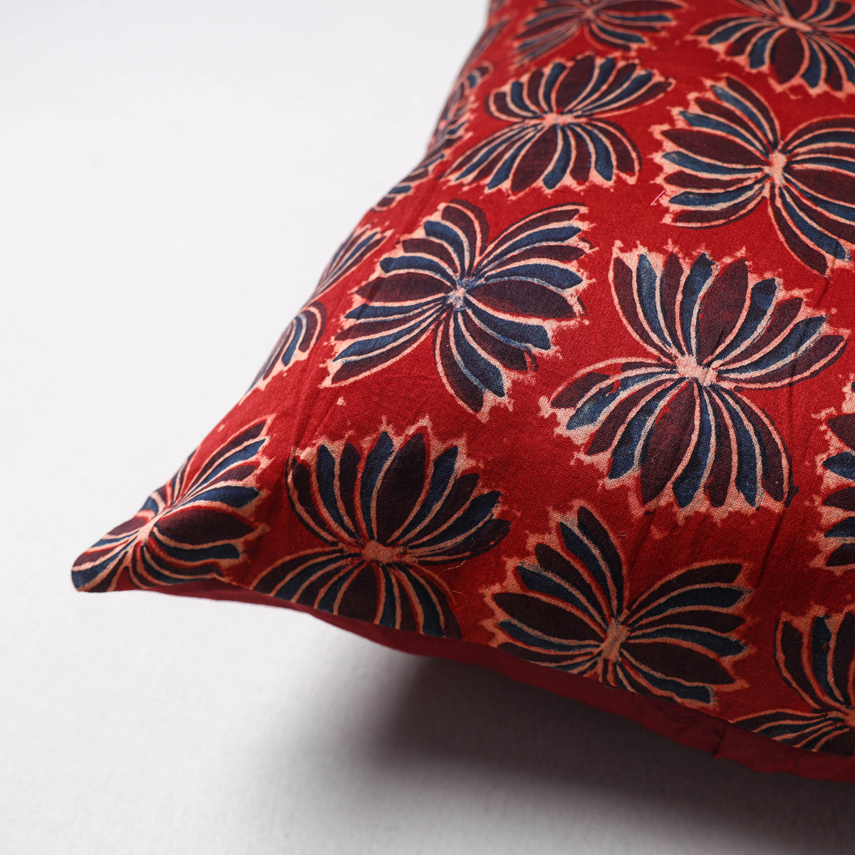 Bagru Print Chanderi Silk Cushion Cover (16 x 16 in) 34