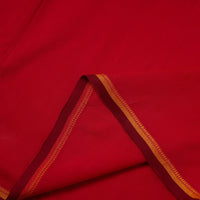 Red - Handloom Mangalagiri Cotton Fabric with Thread Border 03